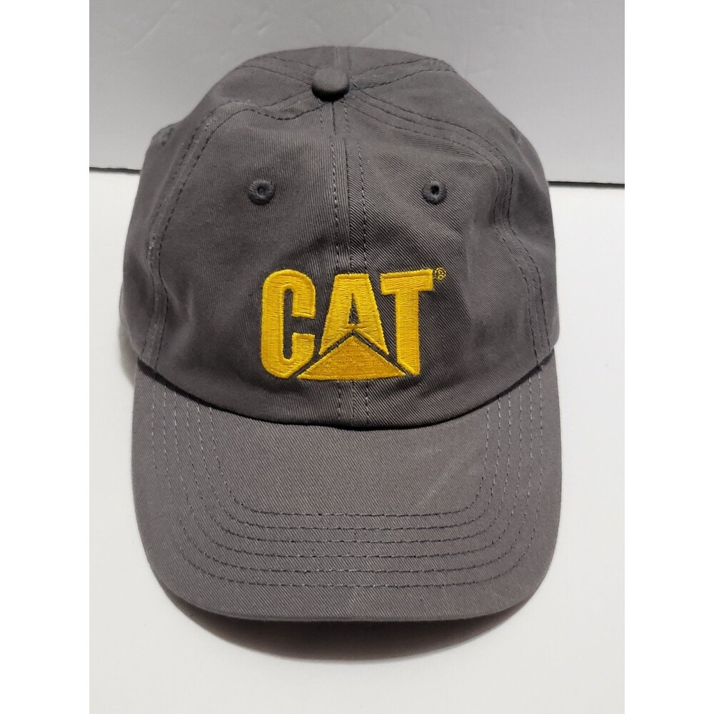 Caterpillar CAT Equipment Gray Embroidery Cap Strap Back